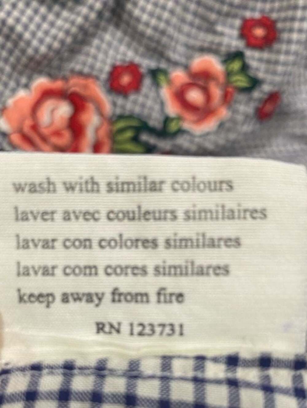 Odd Molly Gingham Floral Embroidered Tunic Blouse Size 4 - Picture 11 of 11
